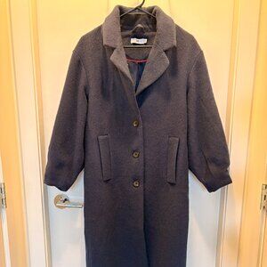 Navy Wool Trench Coat